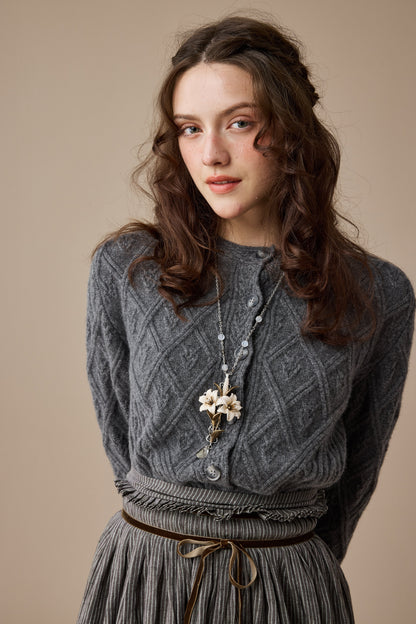 Flurry 17 | 100% Wool Sculptured Knitwear Cardigan