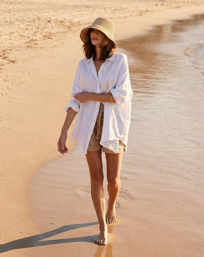 Oversized Long Sleeve Linen Shirt - SOFIJA